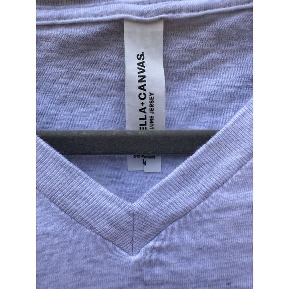 Retro Baseball Women's Gray V Neck T-Shirt Size Médium - Picture 2 of 3